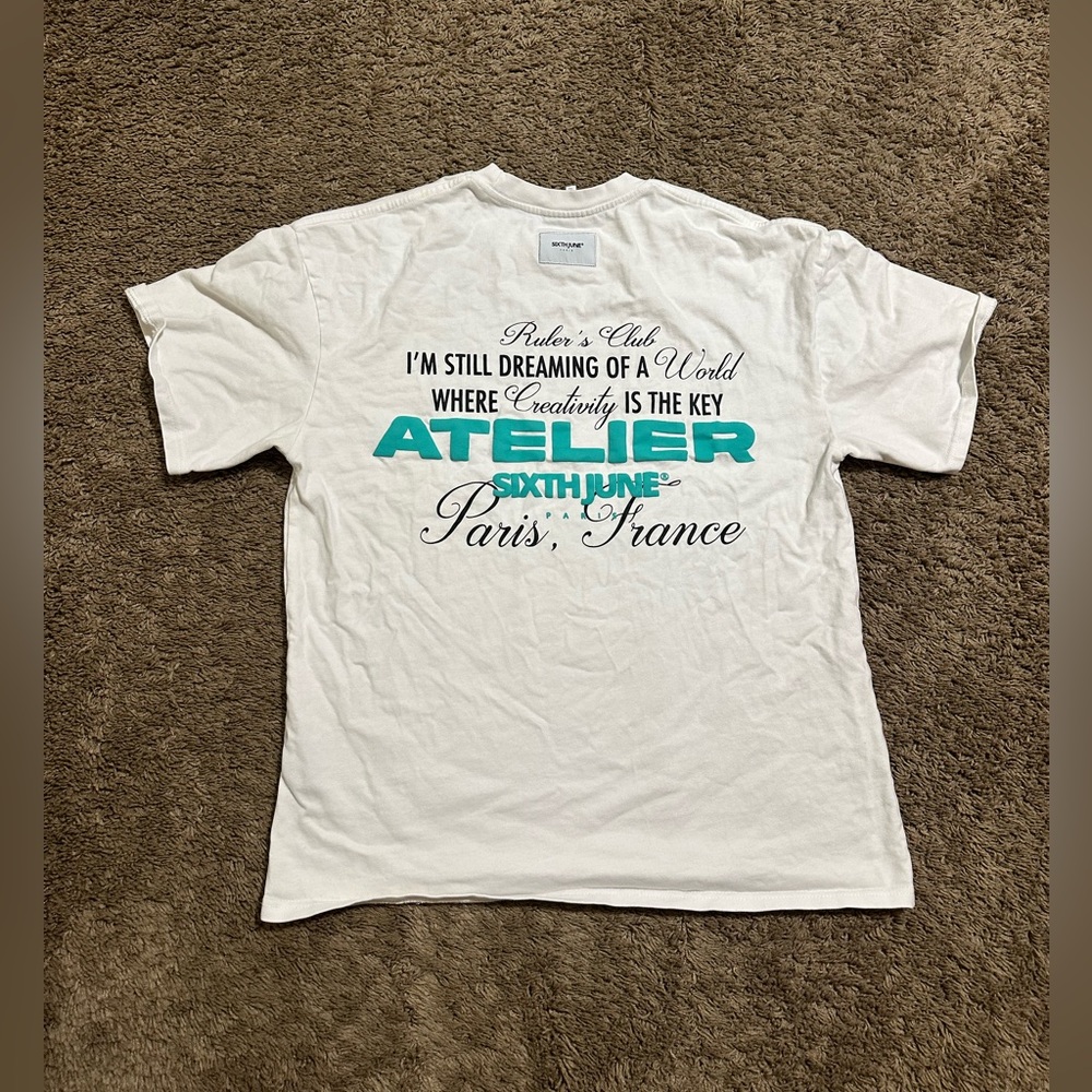 Vintage Sixth June triple white  “Atelier” shirt 00s size medium